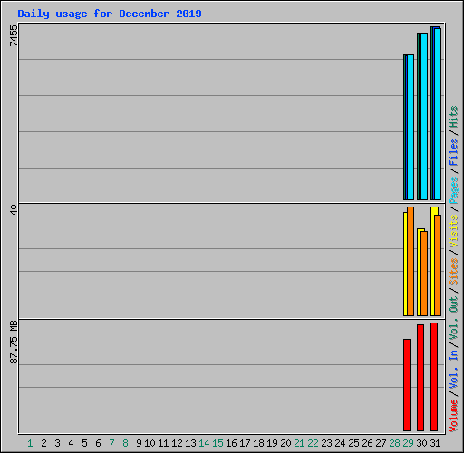 Daily usage for December 2019