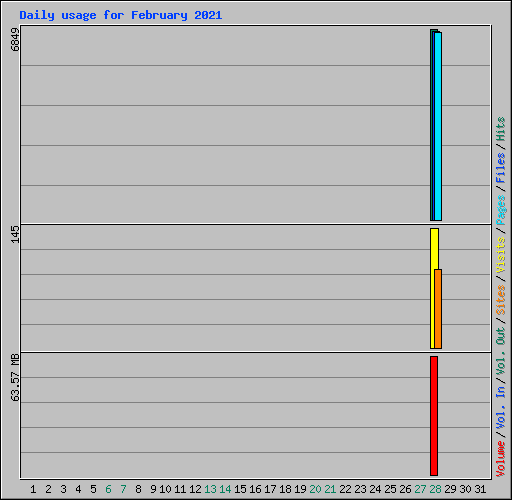 Daily usage for February 2021