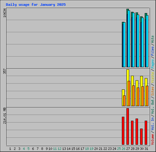 Daily usage for January 2025