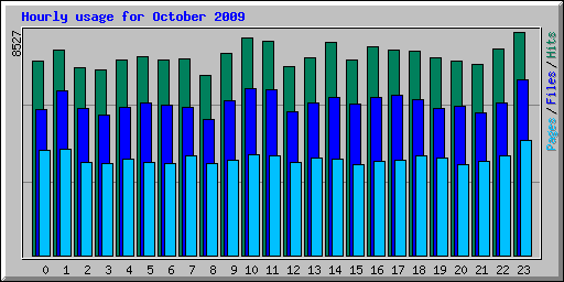 Hourly usage for October 2009