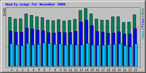 Hourly usage for November 2009