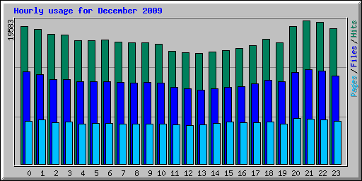 Hourly usage for December 2009