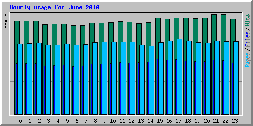 Hourly usage for June 2010