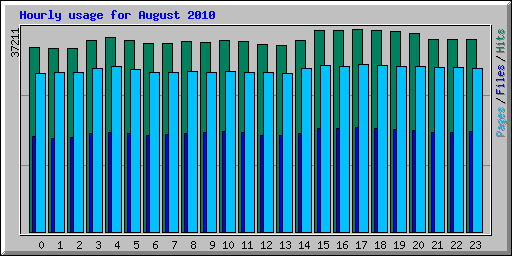 Hourly usage for August 2010