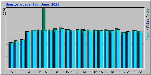 Hourly usage for June 2020