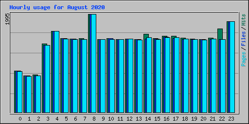 Hourly usage for August 2020