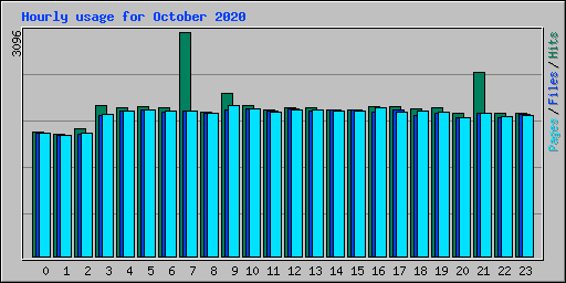 Hourly usage for October 2020