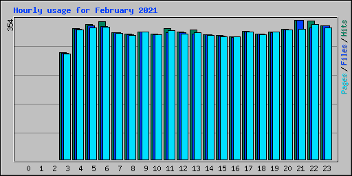 Hourly usage for February 2021