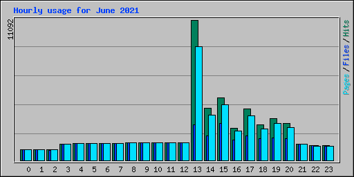 Hourly usage for June 2021