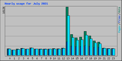 Hourly usage for July 2021