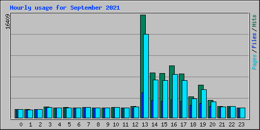 Hourly usage for September 2021