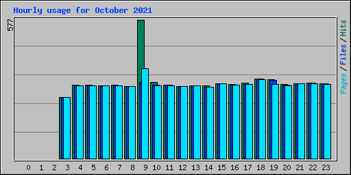 Hourly usage for October 2021