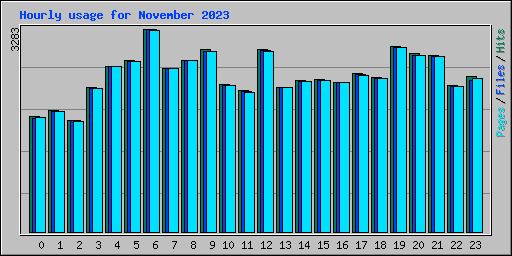 Hourly usage for November 2023