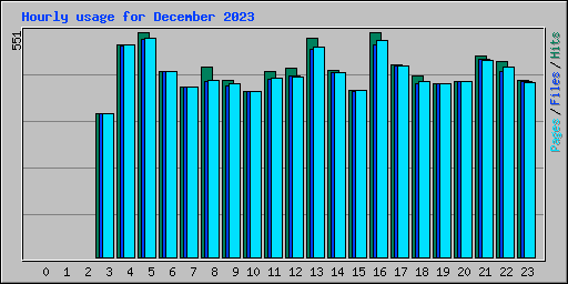 Hourly usage for December 2023