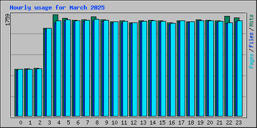 Hourly usage for March 2025