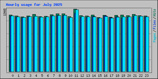 Hourly usage for July 2025