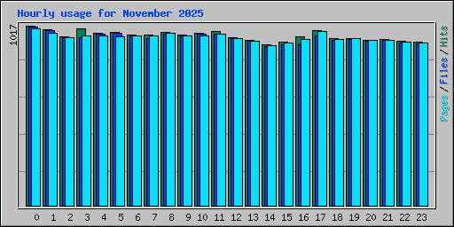 Hourly usage for November 2025