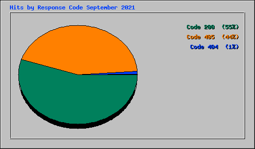 Hits by Response Code September 2021