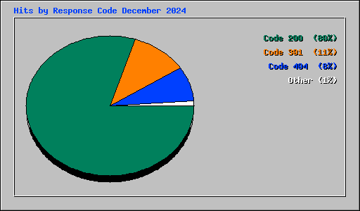 Hits by Response Code December 2024